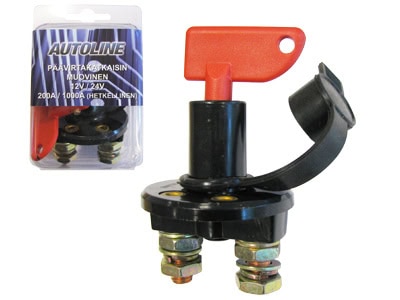 Päävirtakytkin irroitettavalla avaimella