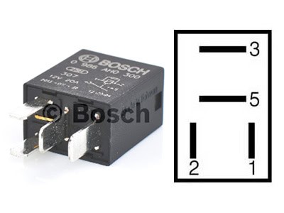 Mikrorele 12V / 20A 4-napainen / Vastuksella