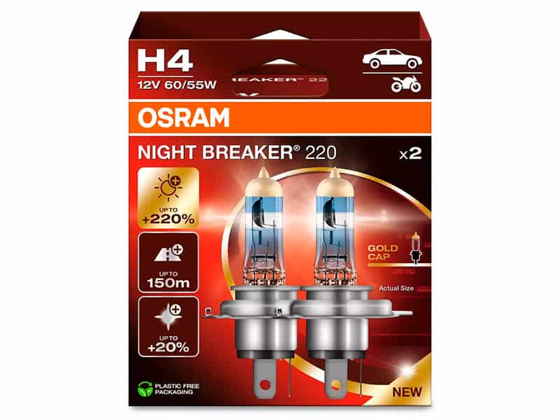 H4 Osram Night Breaker +220% Polttimopari